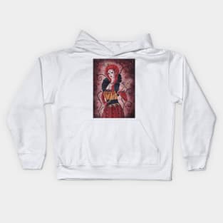 Red queen of hearts by Renee Lavoie Kids Hoodie